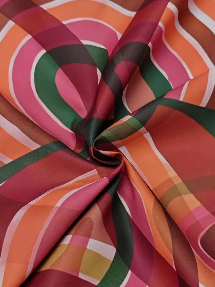 Elegant Lantern Sleeve Mid-Length Colorful Dress