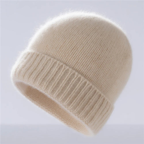 100% Cashmere Knitted Hat with Ear Protection