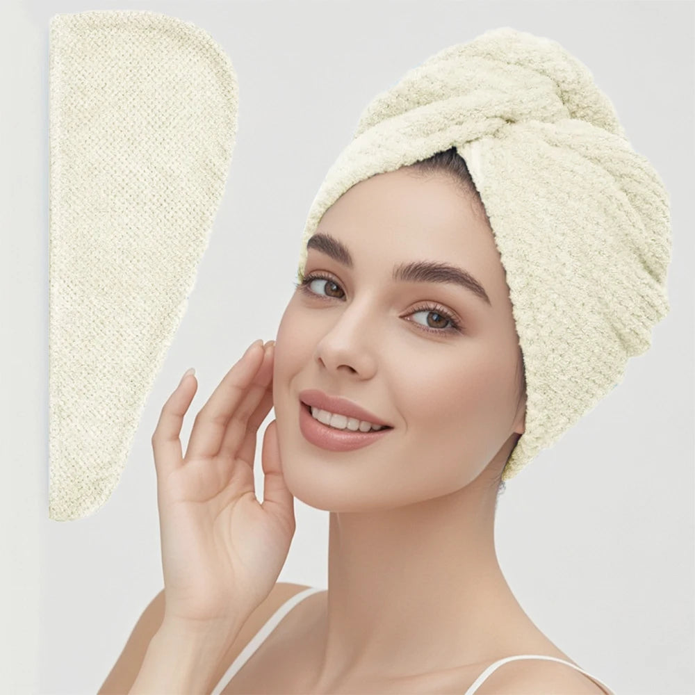 Solid color Absorbent Hair Towel Wrap
