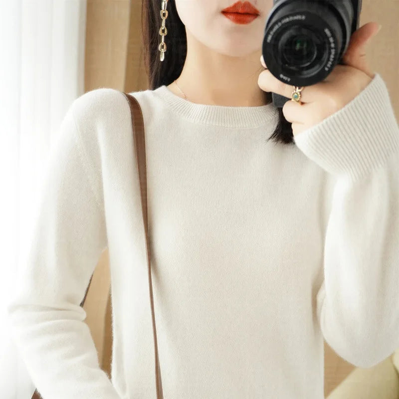 Cashmere Crew Neck Pullover Knit Sweater