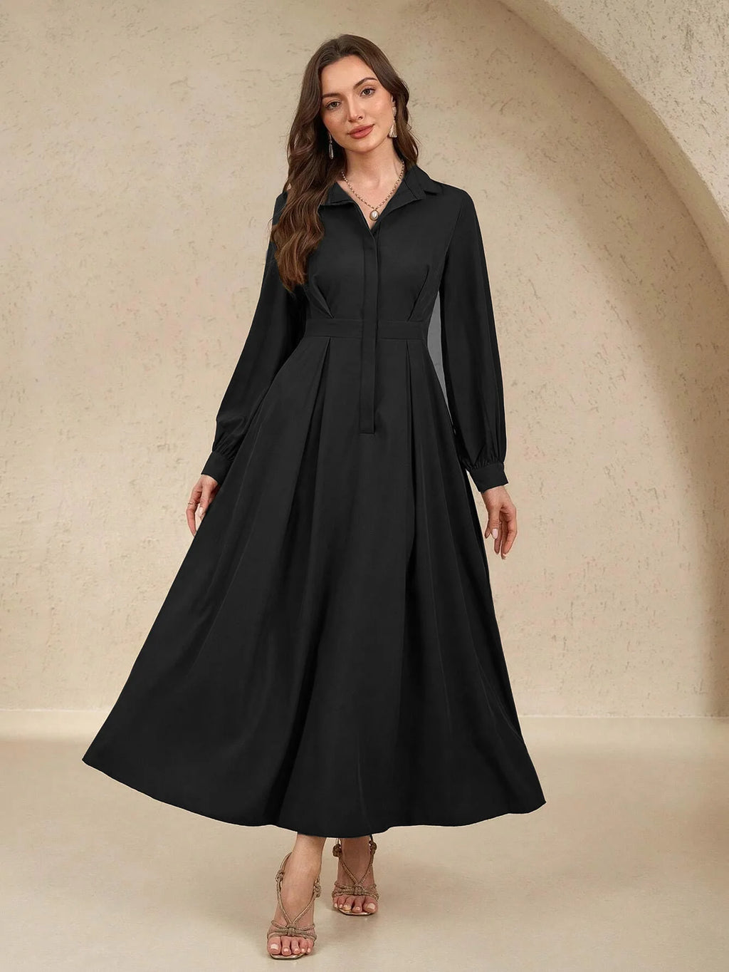 Women's Button-up, Long Dress