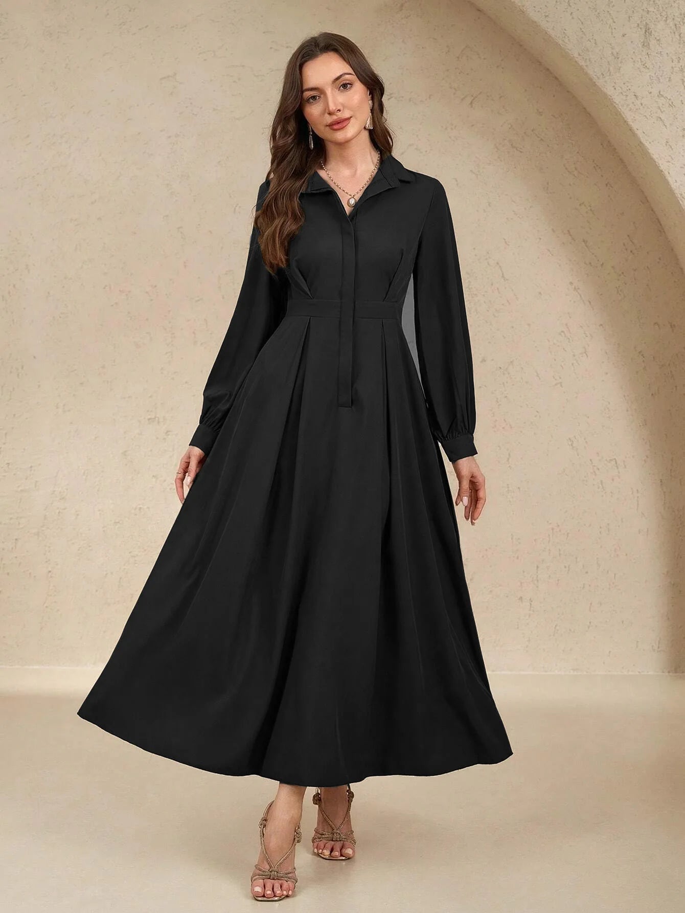 Women's Button-up, Long Dress