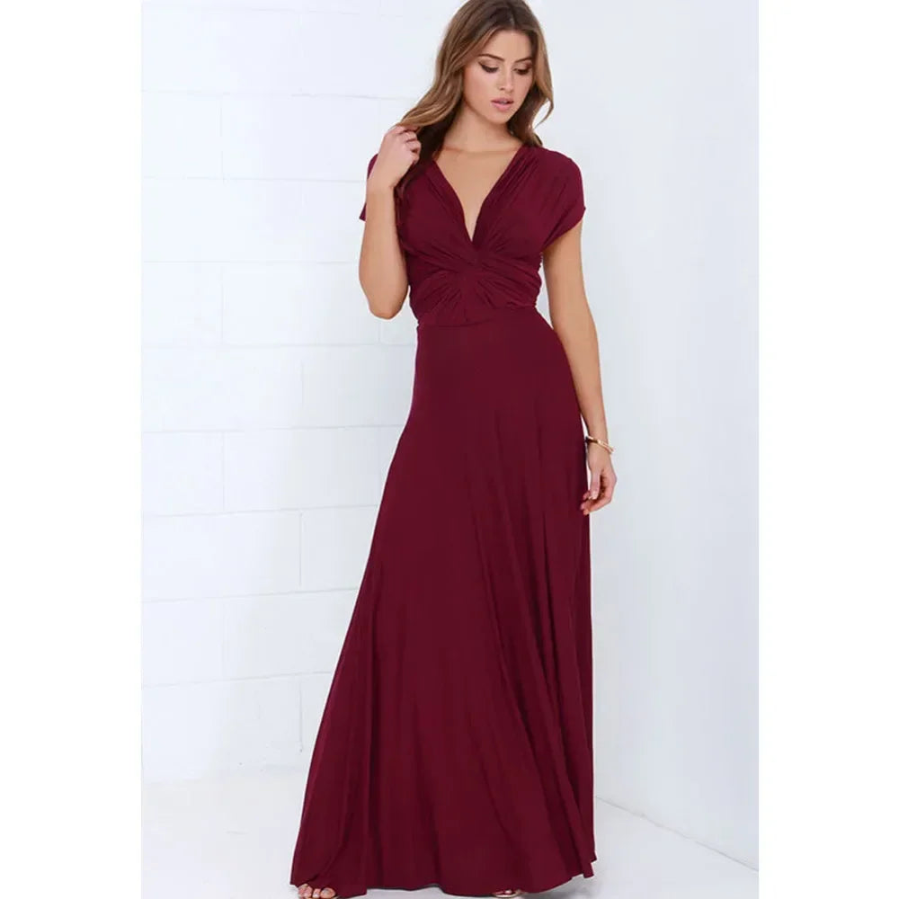 Women's V-neck Strappled Long Dress