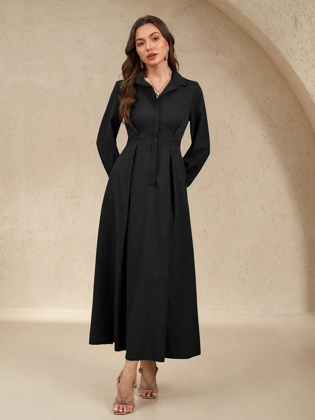 Women's Button-up, Long Dress