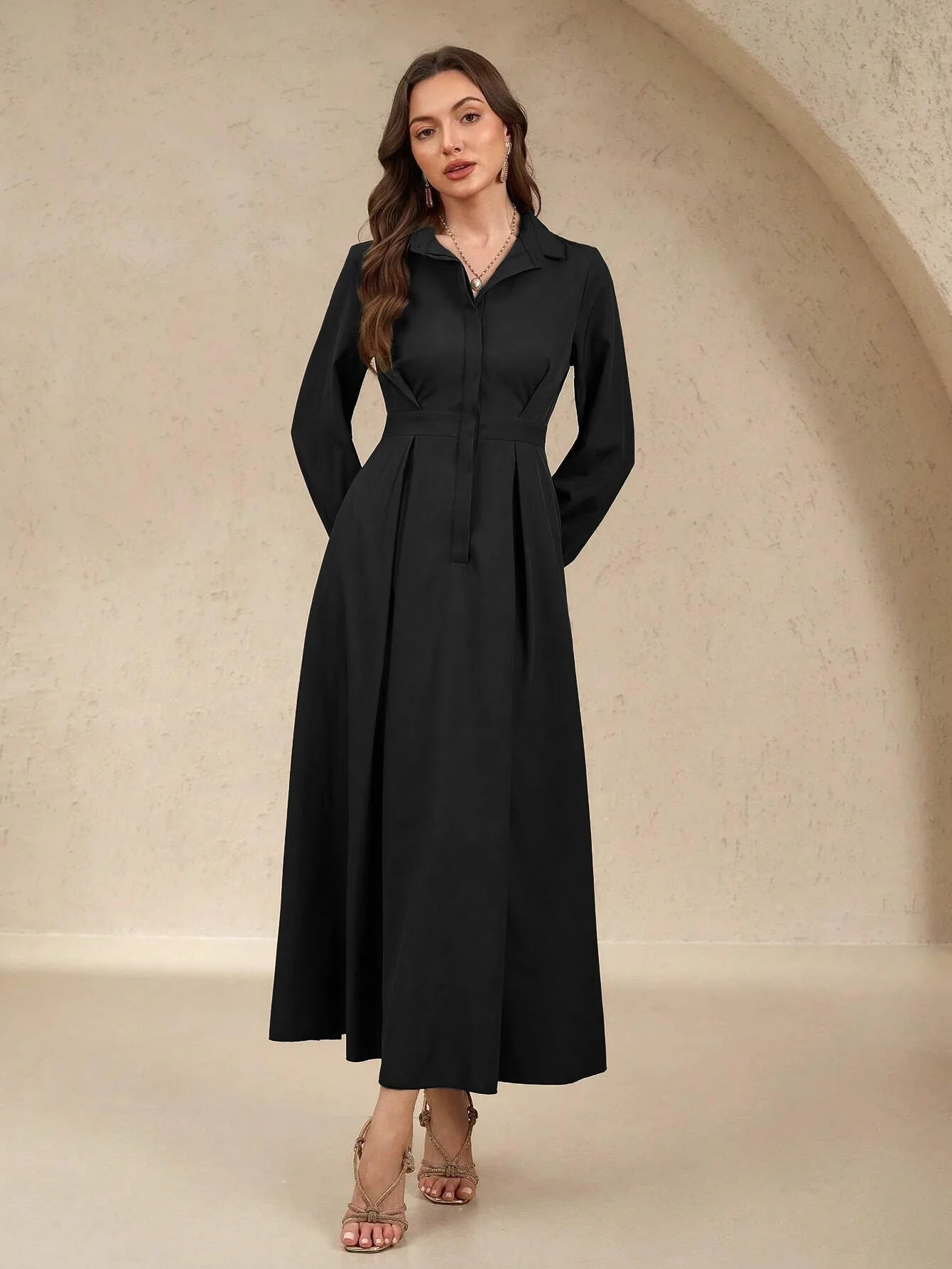 Women's Button-up, Long Dress