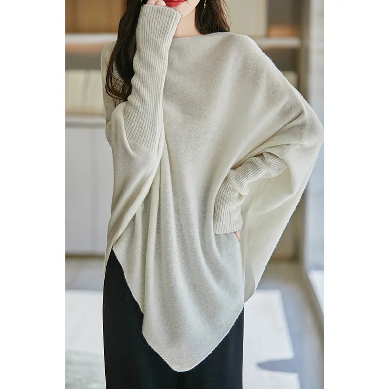 100% Merino Wool Triangle, Boat Neck Pullover Sweater
