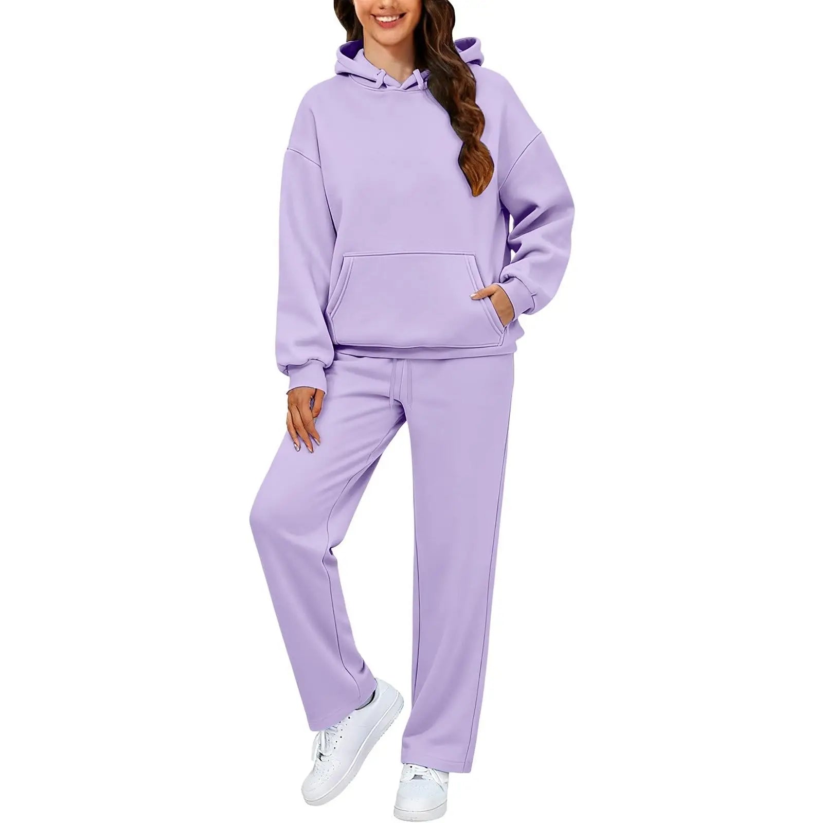 2 PiecePullover Tops And Wide Leg Pants Sweatsuit
