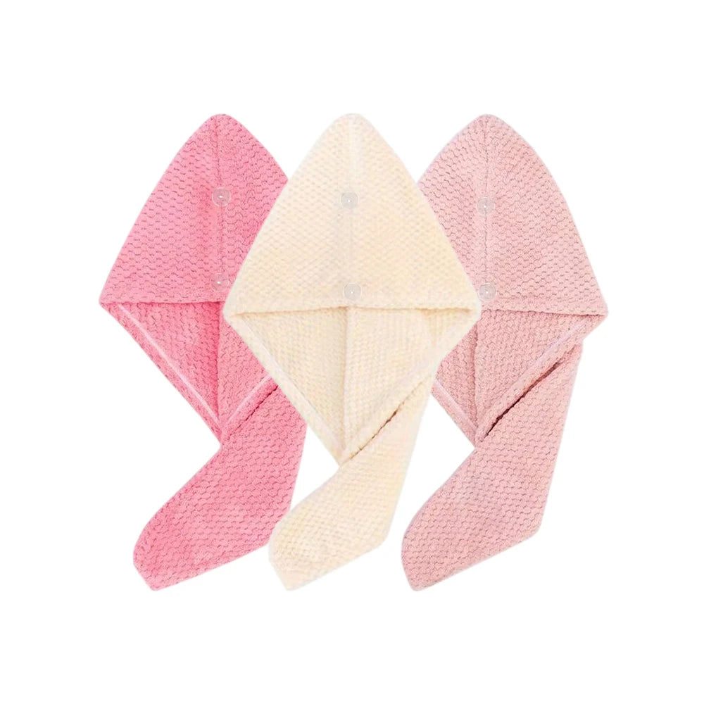 Solid color Absorbent Hair Towel Wrap
