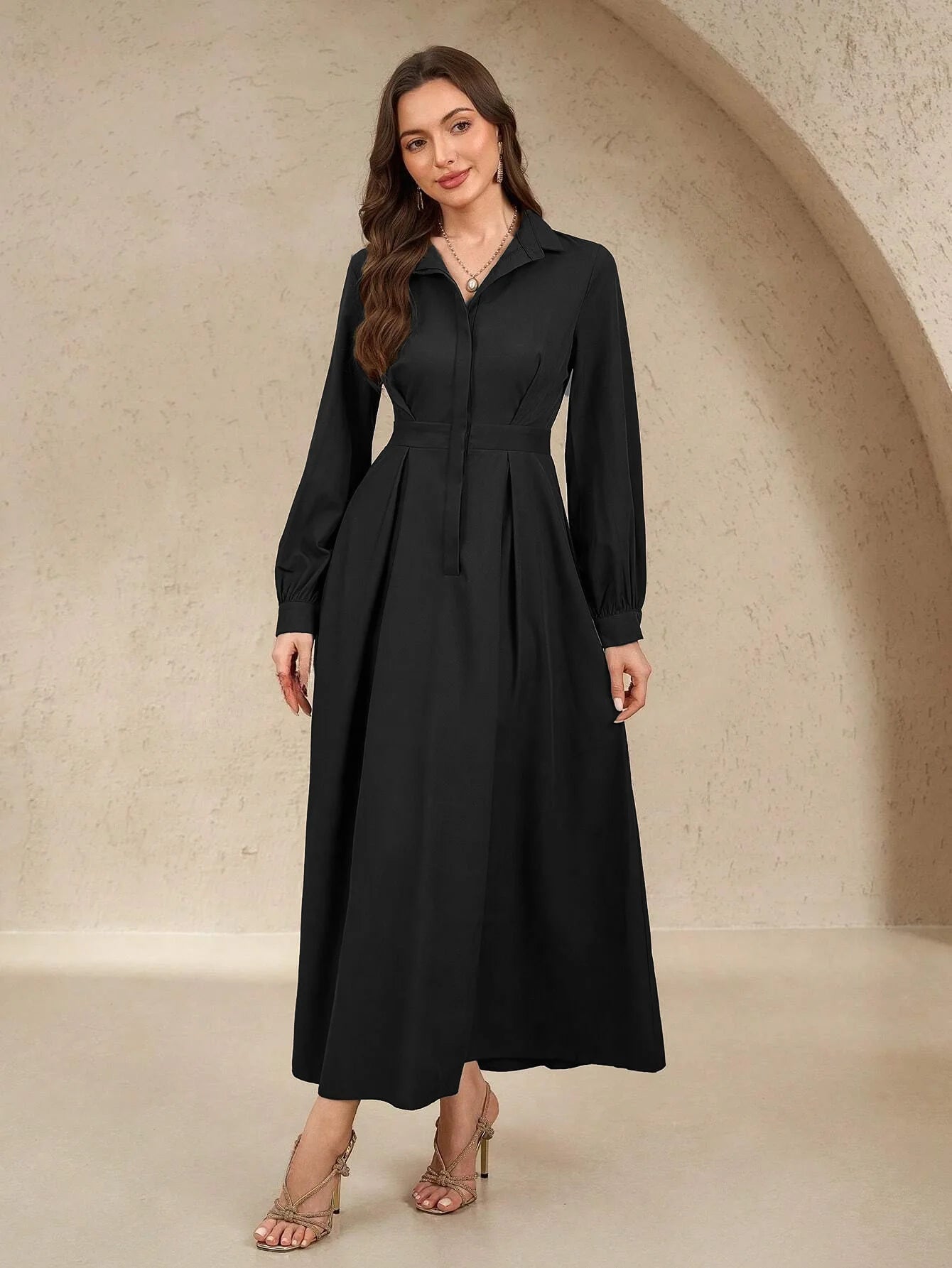 Women's Button-up, Long Dress