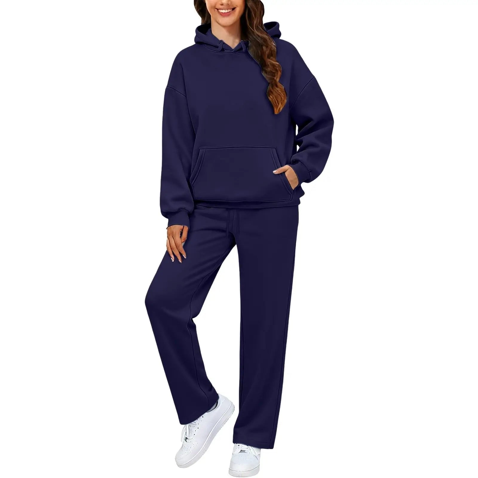 2 PiecePullover Tops And Wide Leg Pants Sweatsuit