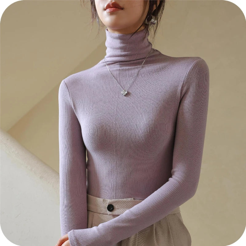 Long Sleeve Stretch Slim Fit Turtleneck