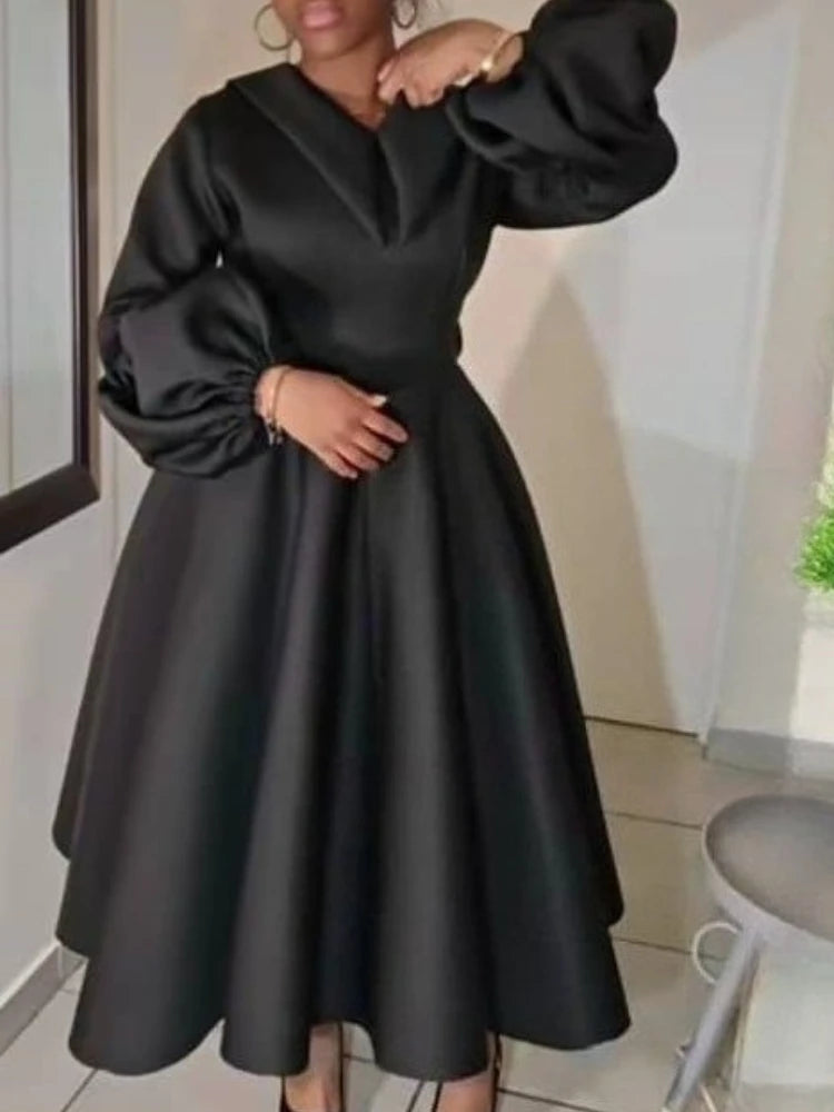 Stylish African Lantern Sleeve Dress