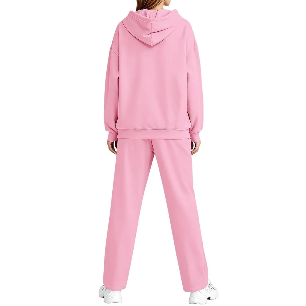 2 PiecePullover Tops And Wide Leg Pants Sweatsuit