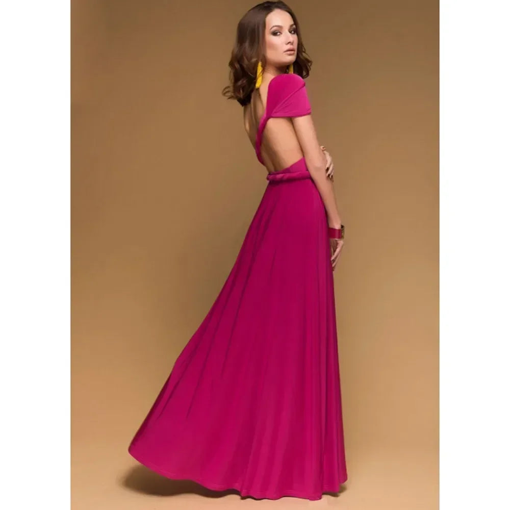 Women's V-neck Strappled Long Dress
