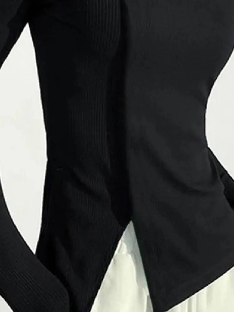 Long Sleeves Split Bottom Top