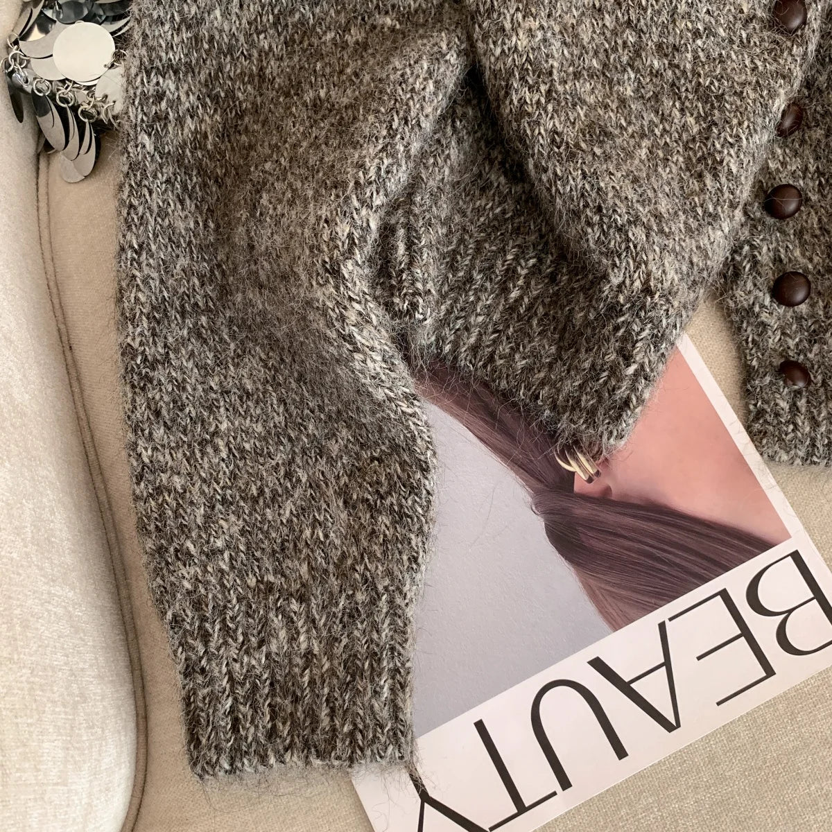 Turtleneck Cardigan Sweater