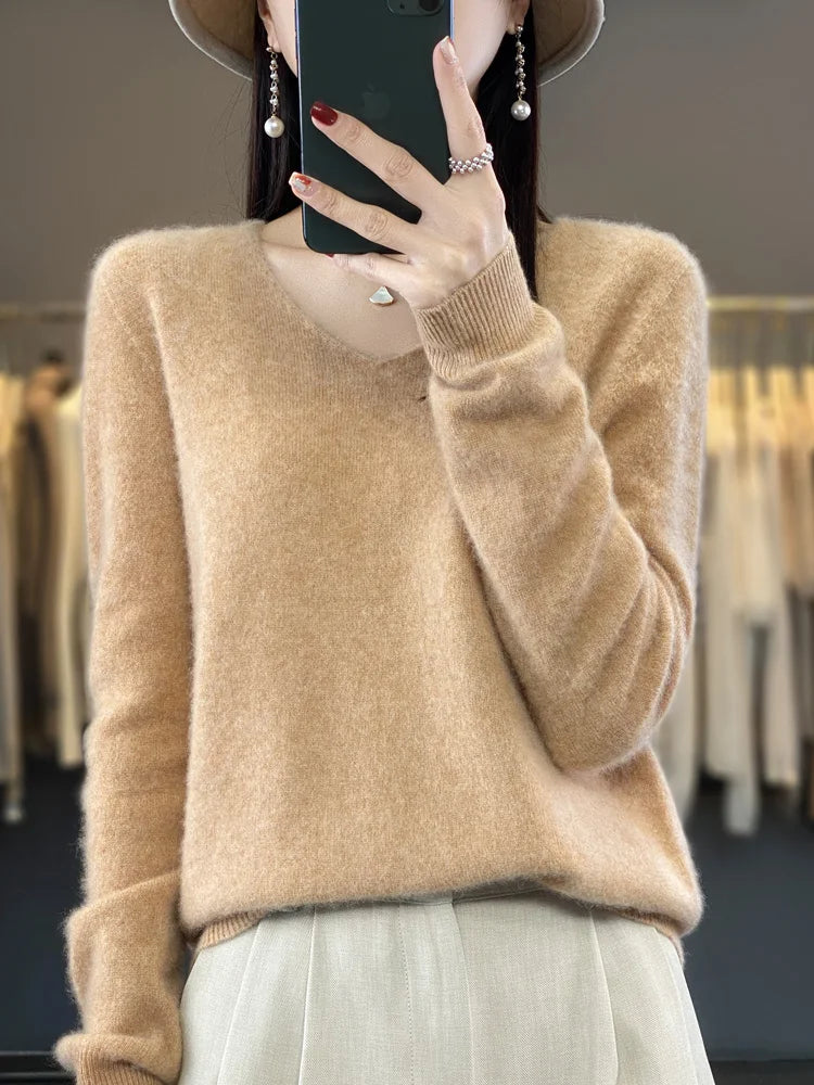 100% Merino Wool Cashmere Pullover Sweater