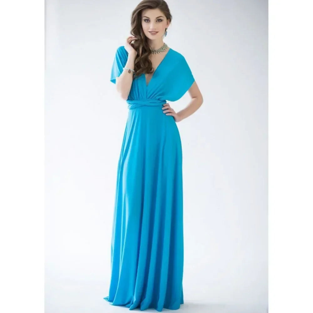 Women's V-neck Strappled Long Dress