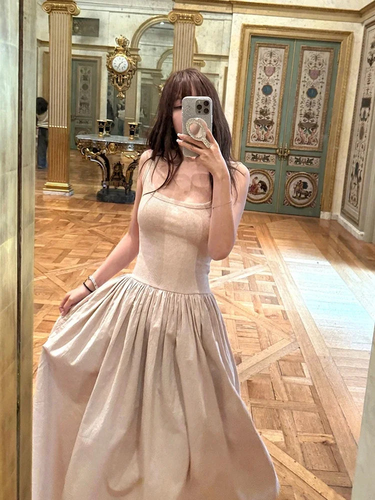 Women's Vintage Sleeveless Square Neck Dress