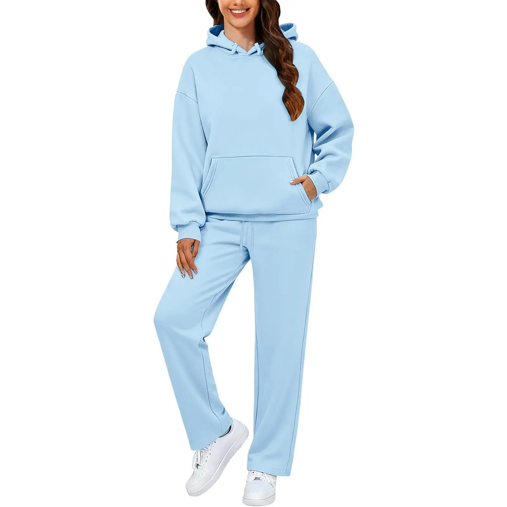 2 PiecePullover Tops And Wide Leg Pants Sweatsuit