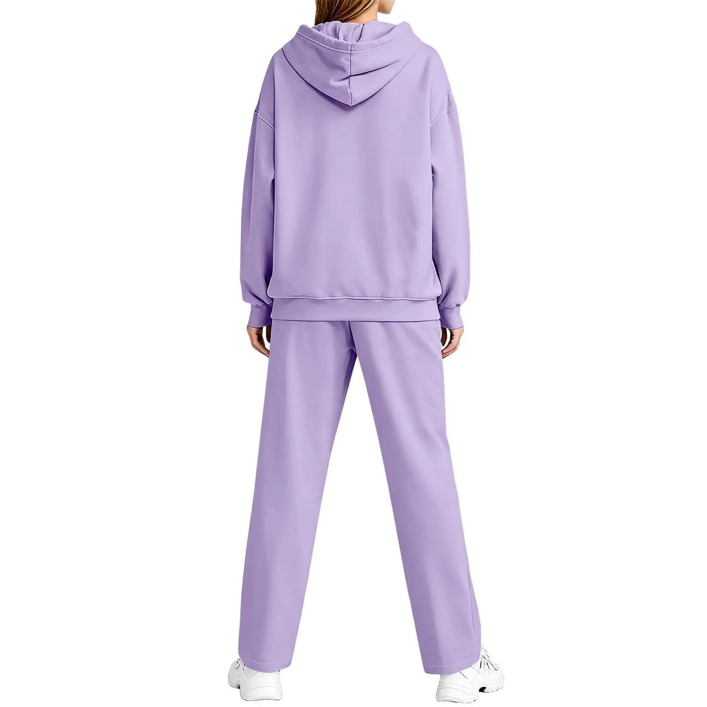 2 PiecePullover Tops And Wide Leg Pants Sweatsuit