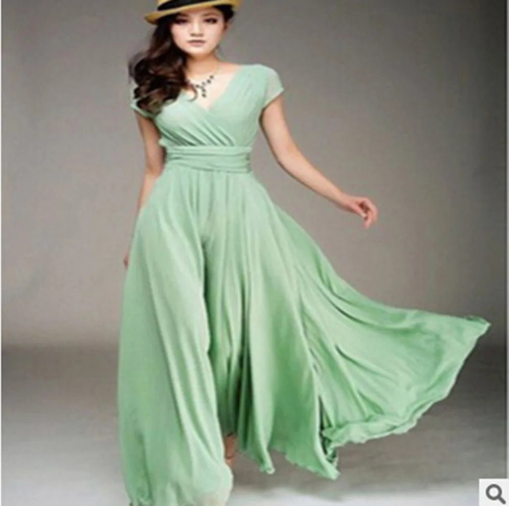 Women's Short Sleeve Chiffon Dress